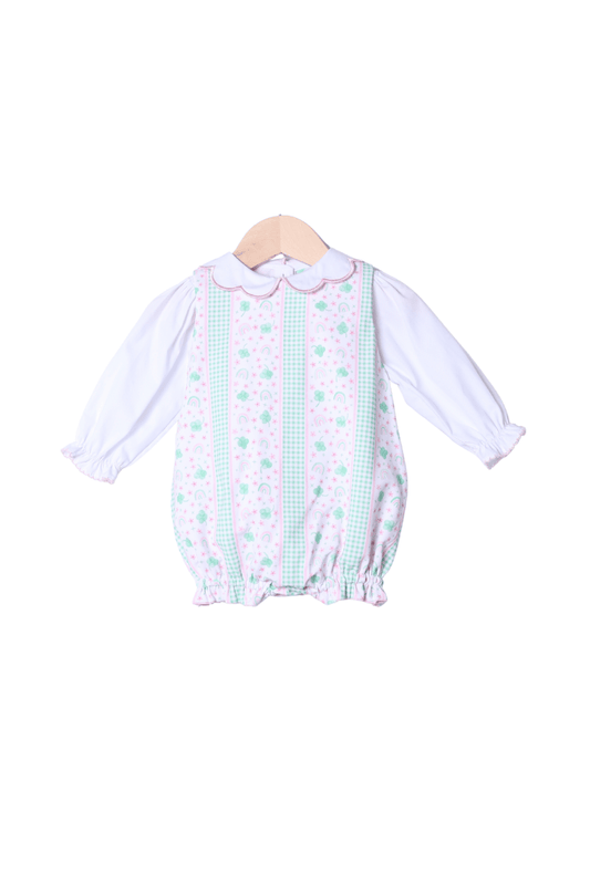 The Smocked Flamingo Apparel & Accessories Applique Heart/Clover Reversible 2Pc Bubble