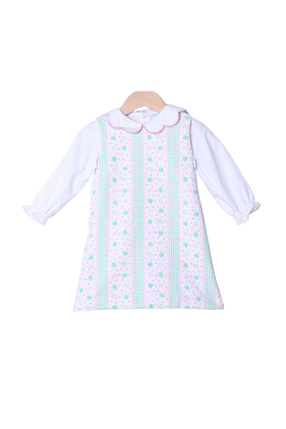 The Smocked Flamingo Apparel & Accessories Applique Heart/Clover Reversible 2Pc Dress
