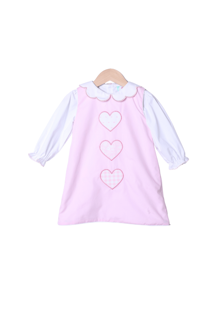 The Smocked Flamingo Apparel & Accessories Applique Heart/Clover Reversible 2Pc Dress