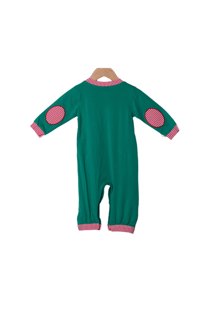 The Smocked Flamingo Apparel & Accessories Applique Holiday Puppy Red and Green Romper