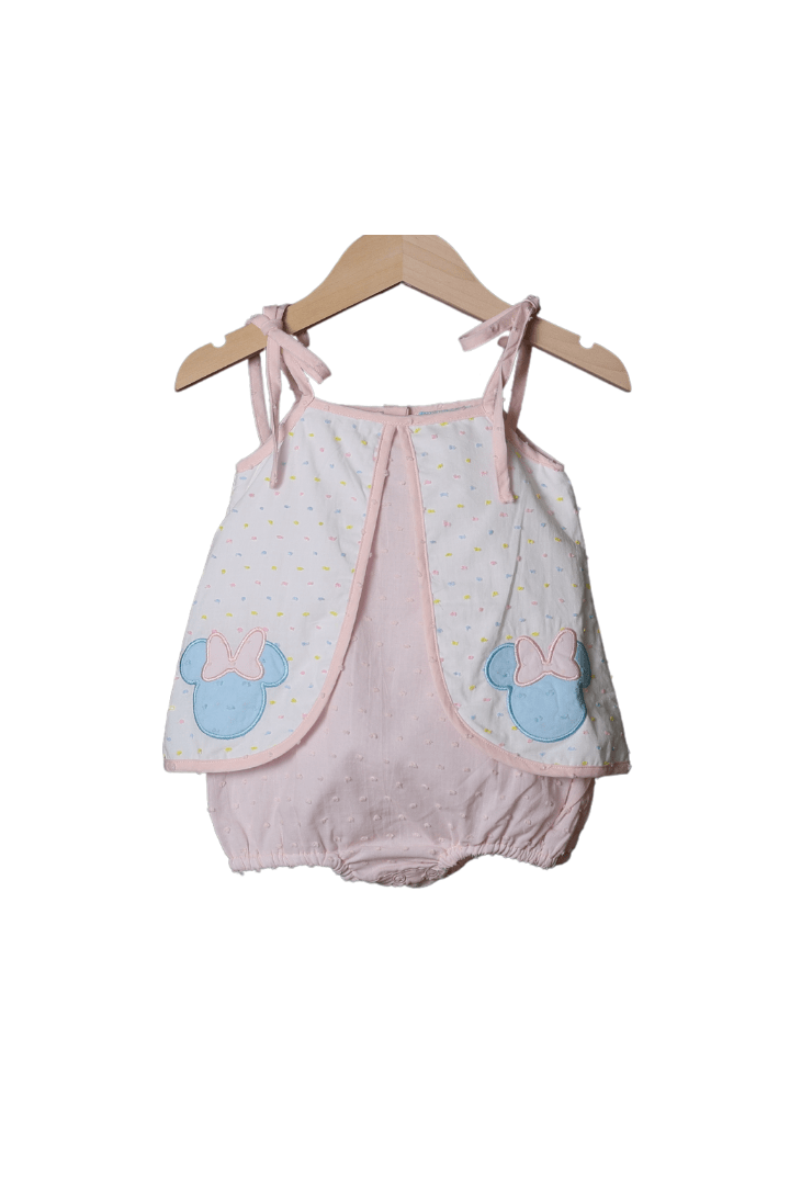 The Smocked Flamingo Apparel & Accessories Applique Mouse Swiss Dot Sunsuit