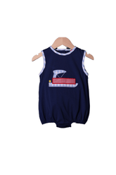 Little Threads Blue Stripe Boy Bubble M-25-192