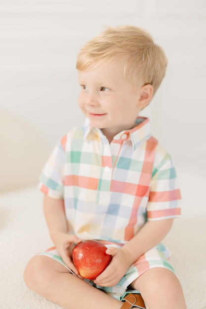 The Smocked Flamingo Apparel & Accessories Back To School Plaid Romper
