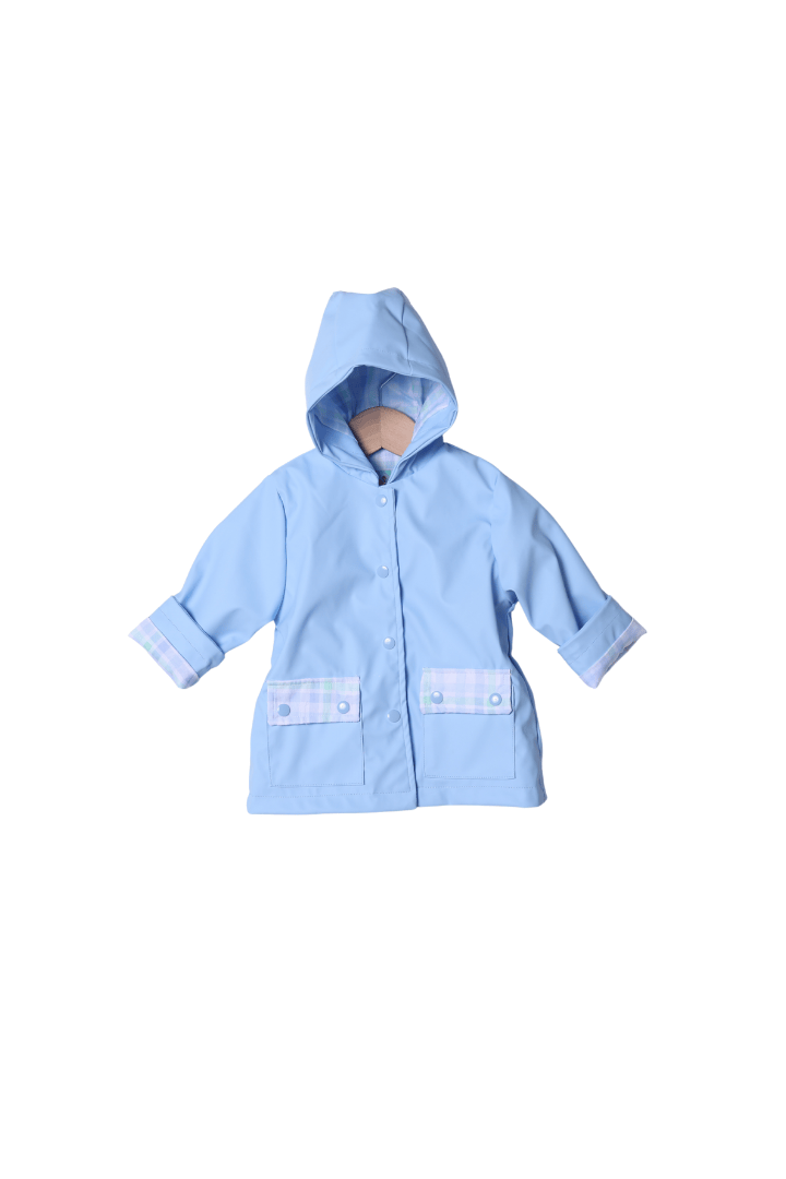 The Smocked Flamingo Apparel & Accessories Blue and Green Plaid Raincoat