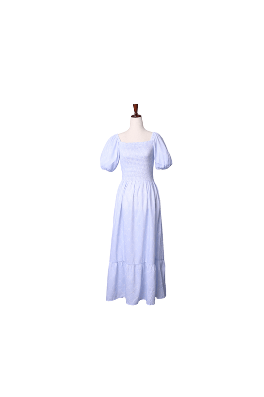 The Smocked Flamingo Apparel & Accessories Blue Trellis Matching Mom Dress