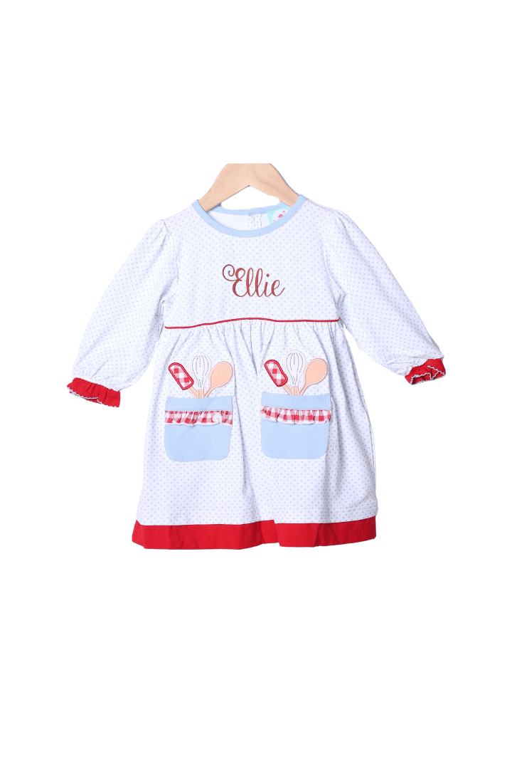 The Smocked Flamingo Apparel & Accessories Christmas Cookies Bitty Dot Dress