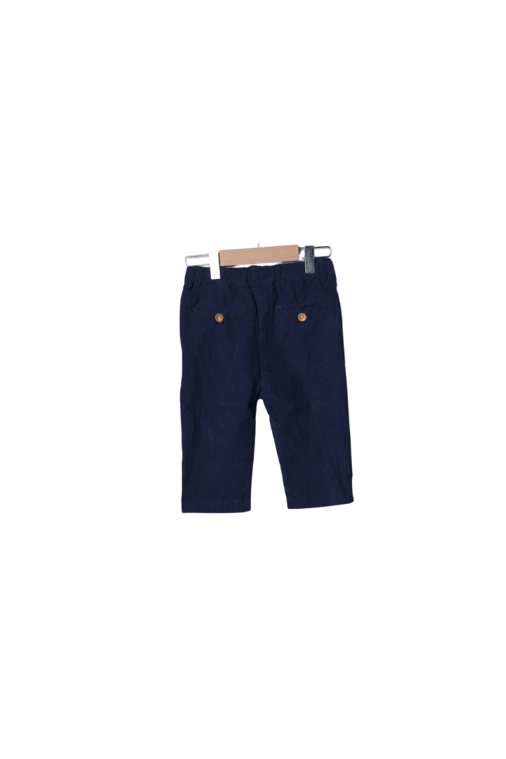 The Smocked Flamingo Apparel & Accessories Christmas Navy Tartan Plaid Navy Corduroy Pant Set