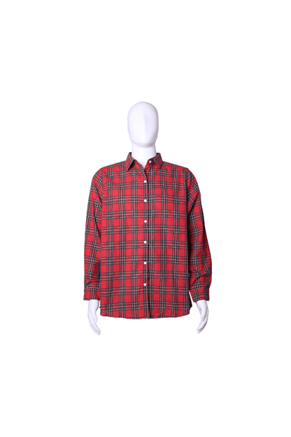 The Smocked Flamingo Apparel & Accessories Christmas Red Tartan Plaid Dad Button Down Shirt