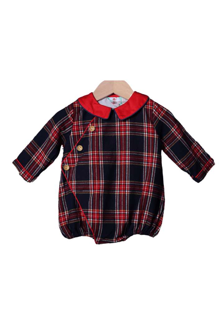 The Smocked Flamingo Apparel & Accessories Christmas Tartan Plaid Bubble