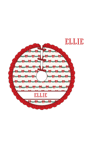The Smocked Flamingo Apparel & Accessories Christmas Tree Skirt / One Size Pre-Order Smocked Custom Name Garland Trimmings