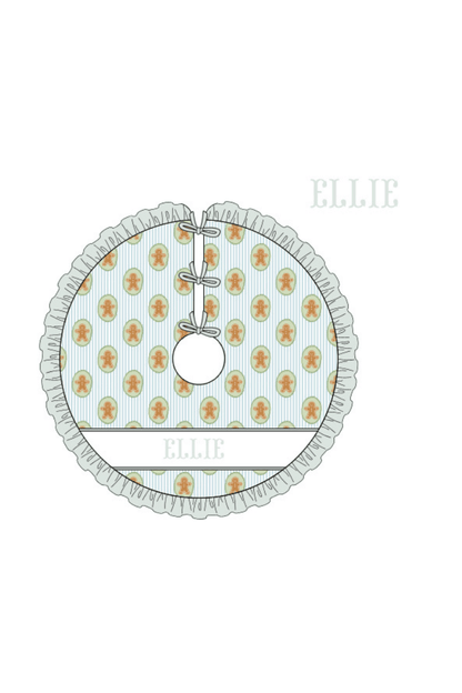 The Smocked Flamingo Apparel & Accessories Christmas Tree Skirt / One Size Pre-Order Smocked Custom Name Gingerbread Lane Trimmings