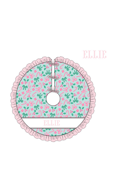 The Smocked Flamingo Apparel & Accessories Christmas Tree Skirt / One Size Pre-Order Smocked Custom Name Holiday Cheer Trimmings