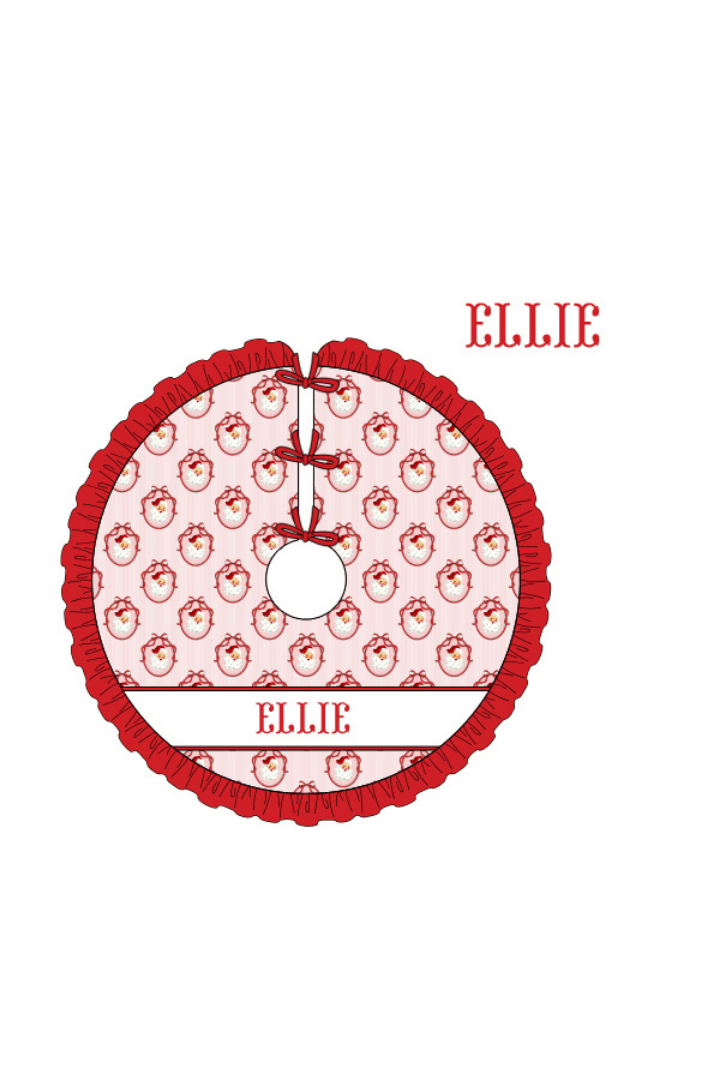 The Smocked Flamingo Apparel & Accessories Christmas Tree Skirt / One Size Pre-Order Smocked Custom Name Vintage Santa Christmas Trimmings