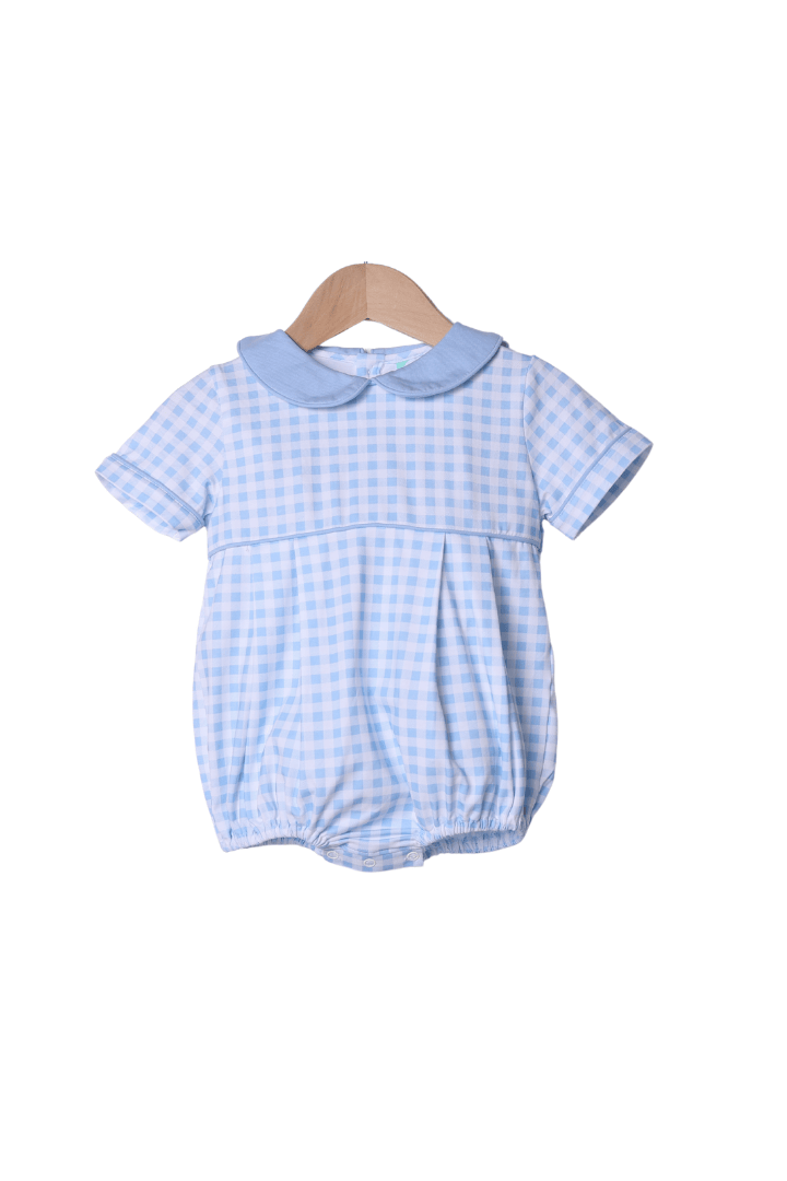 The Smocked Flamingo Apparel & Accessories Classic Gingham Knit Peter Pan Collar Bubble