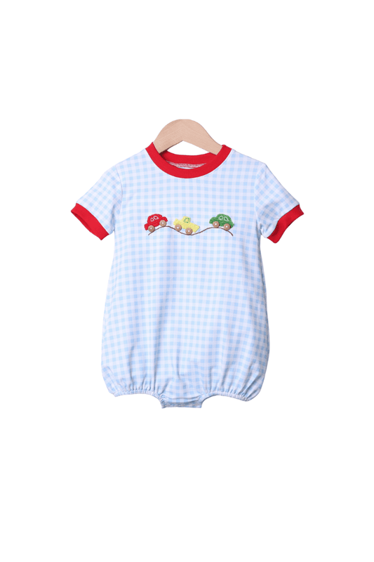 The Smocked Flamingo Apparel & Accessories Crochet Cars Blue Gingham/Red Bubble