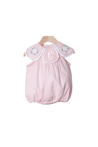 The Smocked Flamingo Apparel & Accessories Crochet Cross Pink Swiss Dot Monogram Tulip Bubble