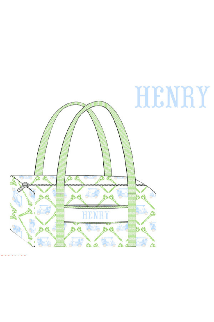 The Smocked Flamingo Apparel & Accessories Duffle Bag Pre-Order Custom Smock Let's Golf Blue Lunch Box Luggage