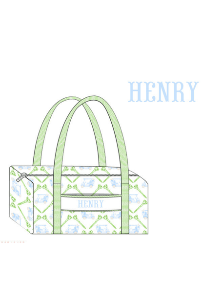 The Smocked Flamingo Apparel & Accessories Duffle Bag Pre-Order Custom Smock Let's Golf Blue Lunch Box Luggage