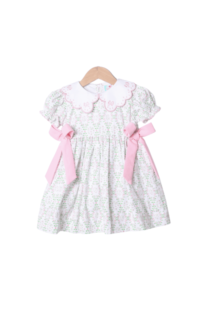 The Smocked Flamingo Apparel & Accessories Easter Floral Bow Dress