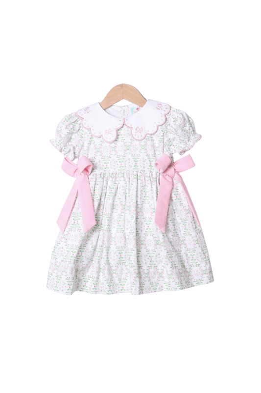 The Smocked Flamingo Apparel & Accessories Easter Floral Bow Dress
