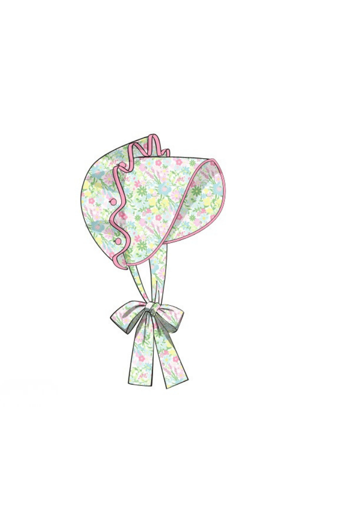 The Smocked Flamingo Apparel & Accessories Ellie Floral Bonnet