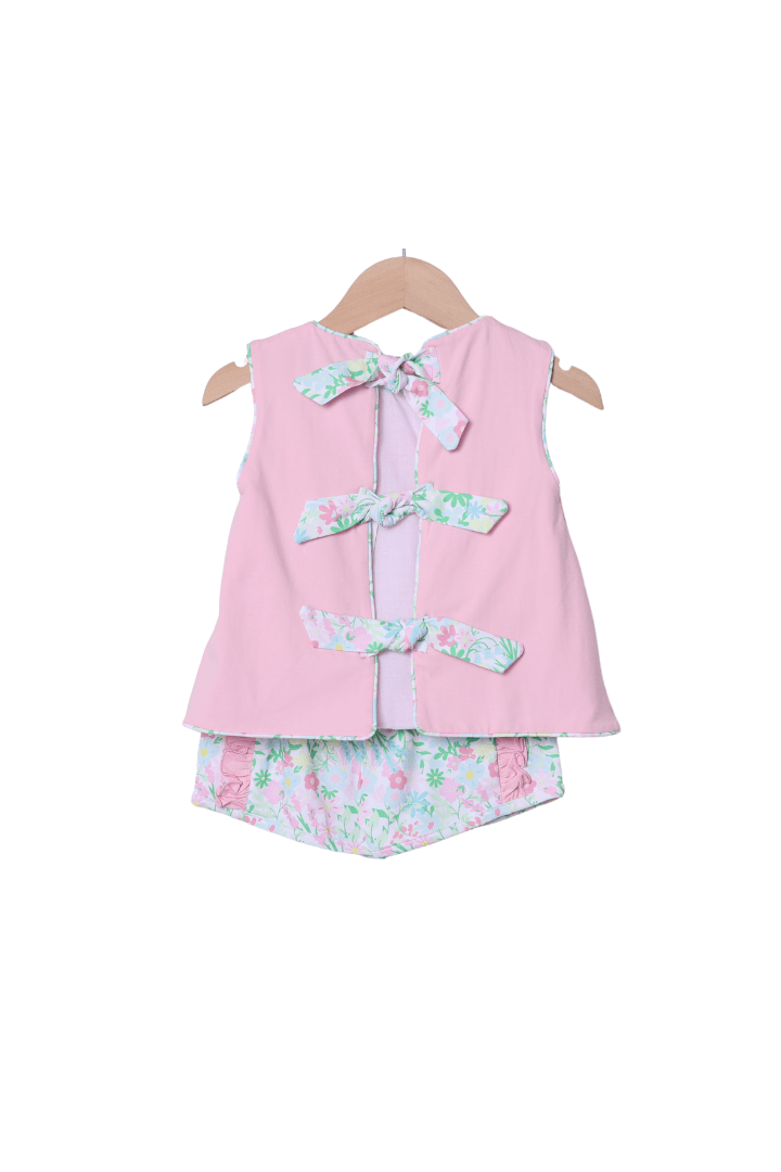 The Smocked Flamingo Apparel & Accessories Ellie Floral Knit Short Set