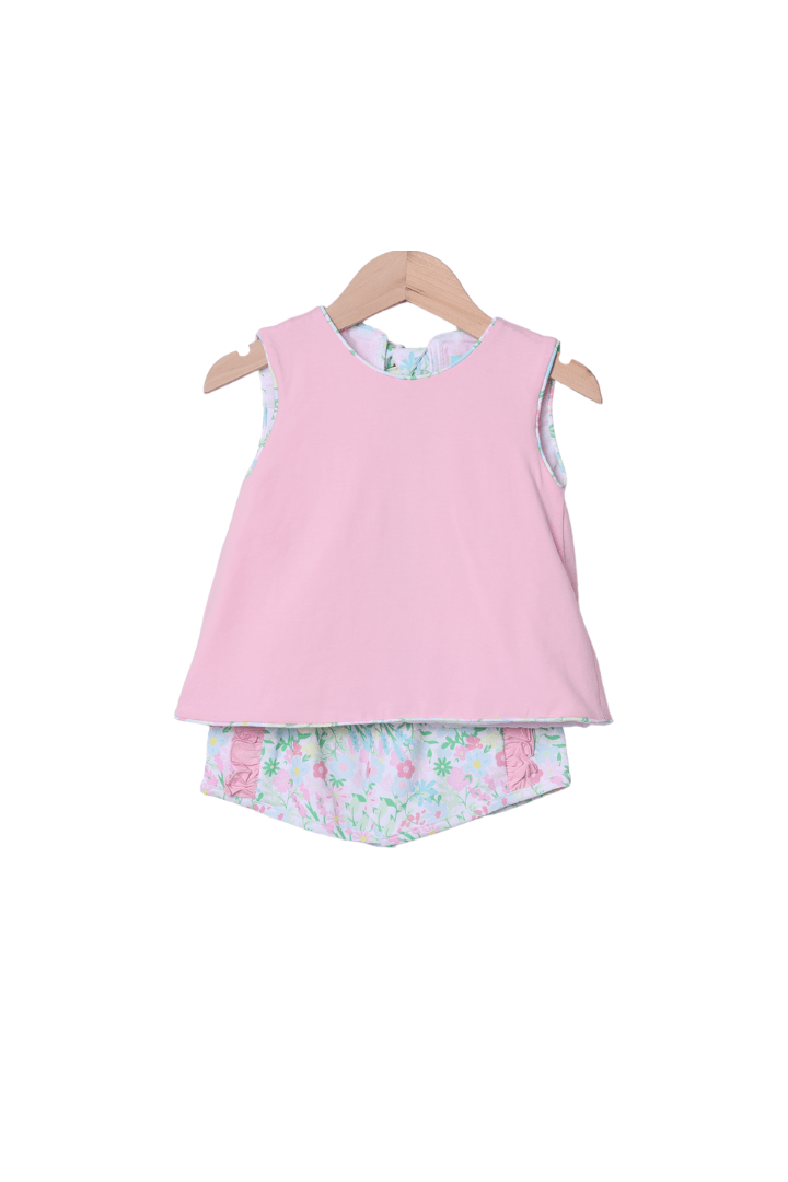 The Smocked Flamingo Apparel & Accessories Ellie Floral Knit Short Set