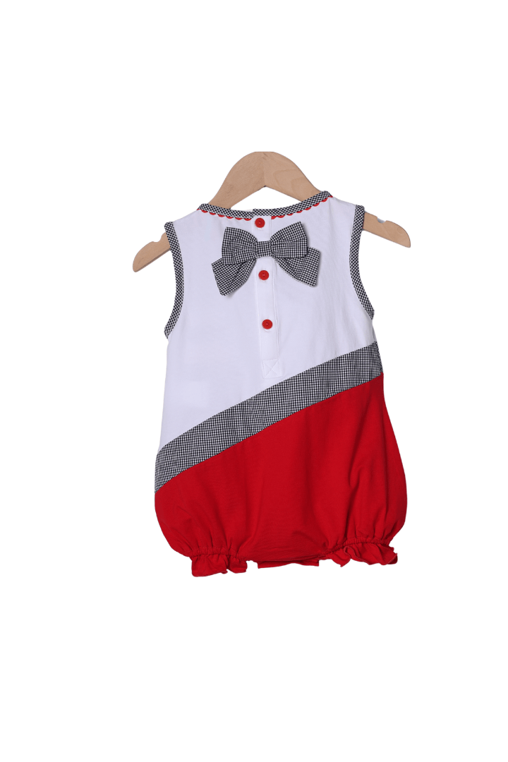 The Smocked Flamingo Apparel & Accessories Embroidered Cheer Black and Red Bubble