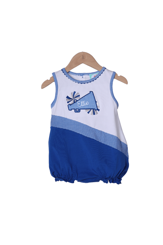 The Smocked Flamingo Apparel & Accessories Embroidered Cheer Blue and White Bubble