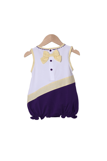 The Smocked Flamingo Apparel & Accessories Embroidered Cheer Purple and Yellow Bubble