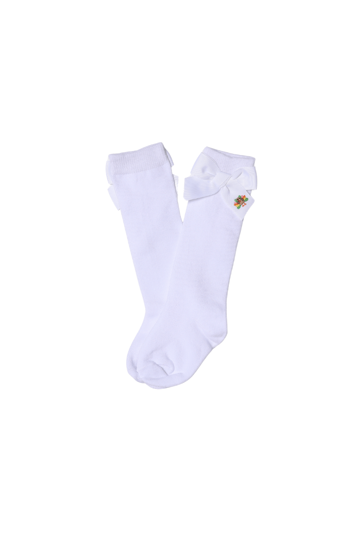 The Smocked Flamingo Apparel & Accessories Embroidered Colorful Turkey Bow Socks