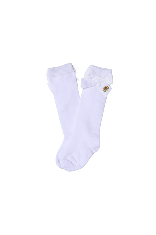 The Smocked Flamingo Apparel & Accessories Embroidered Colorful Turkey Bow Socks