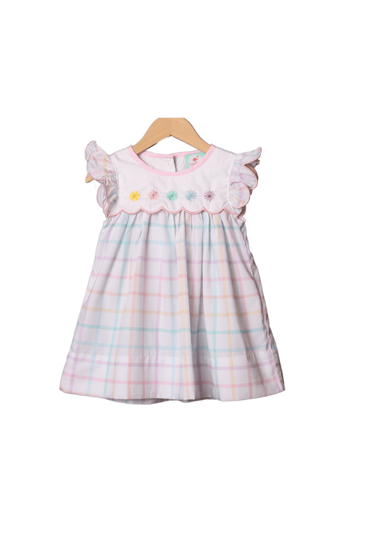 The Smocked Flamingo Apparel & Accessories Embroidered Daisy Pastel Dress