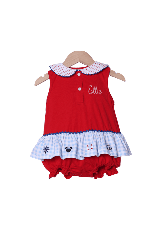 The Smocked Flamingo Apparel & Accessories Embroidered Mouse Cruise Skirted Bubble