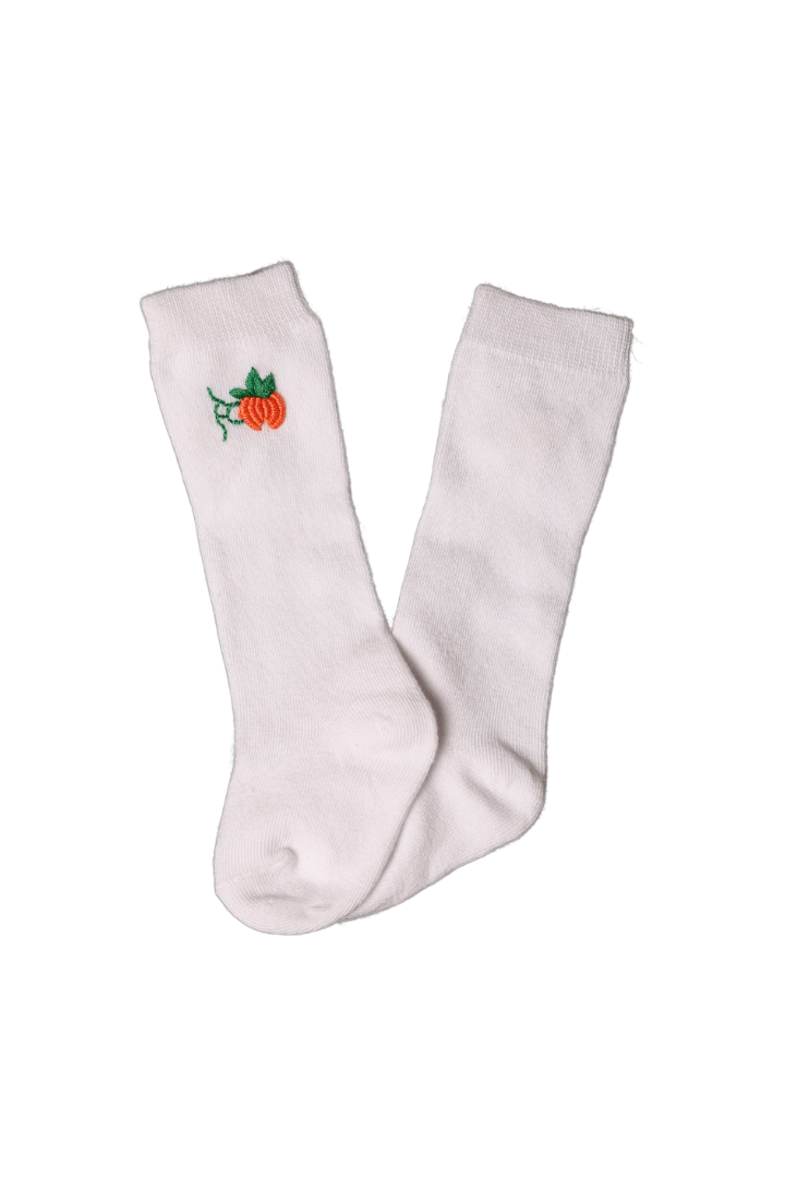 The Smocked Flamingo Apparel & Accessories Embroidered Pumpkin Socks