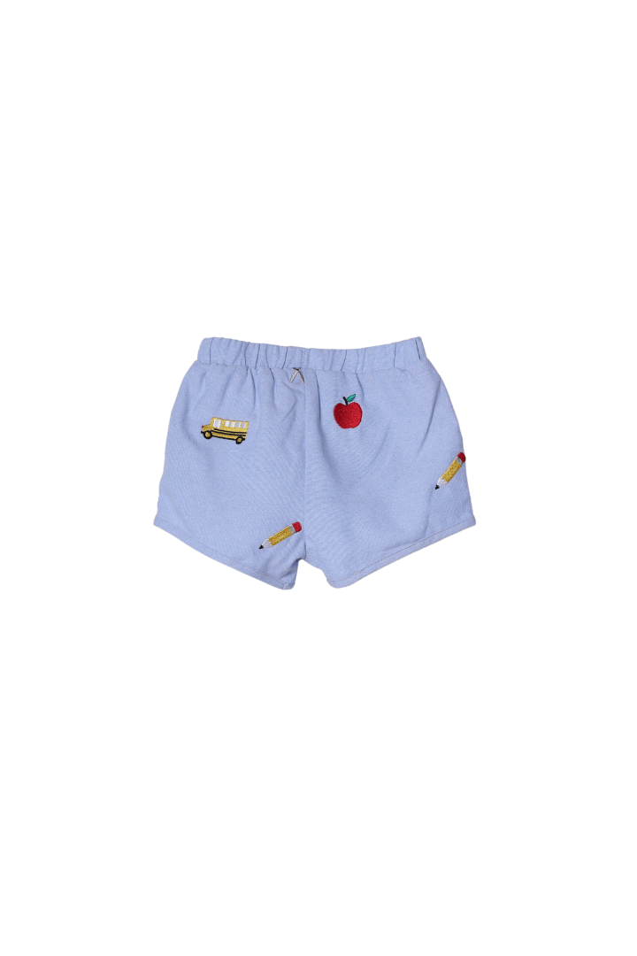 The Smocked Flamingo Apparel & Accessories Embroidered School Days Polo Short Set