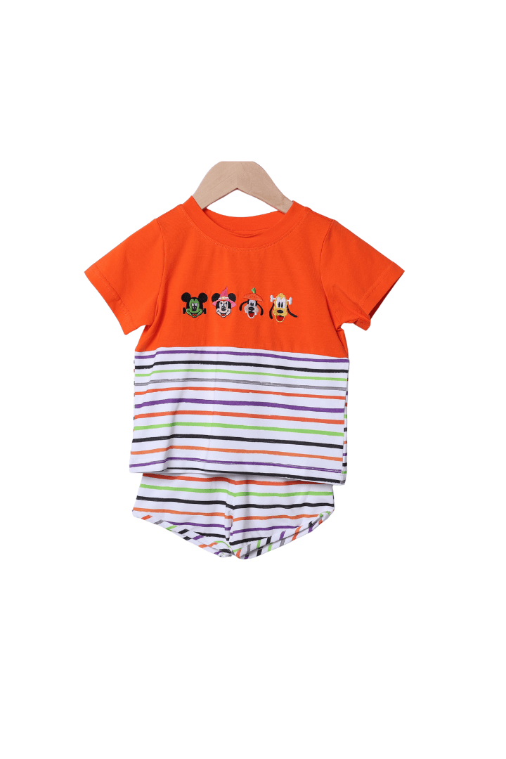 The Smocked Flamingo Apparel & Accessories Embroidered Spook Squad Short Short Set