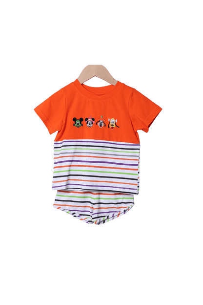 The Smocked Flamingo Apparel & Accessories Embroidered Spook Squad Short Short Set