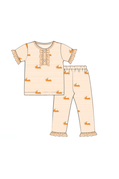 The Smocked Flamingo Apparel & Accessories Embroidered Sweet As Pie Pajamas