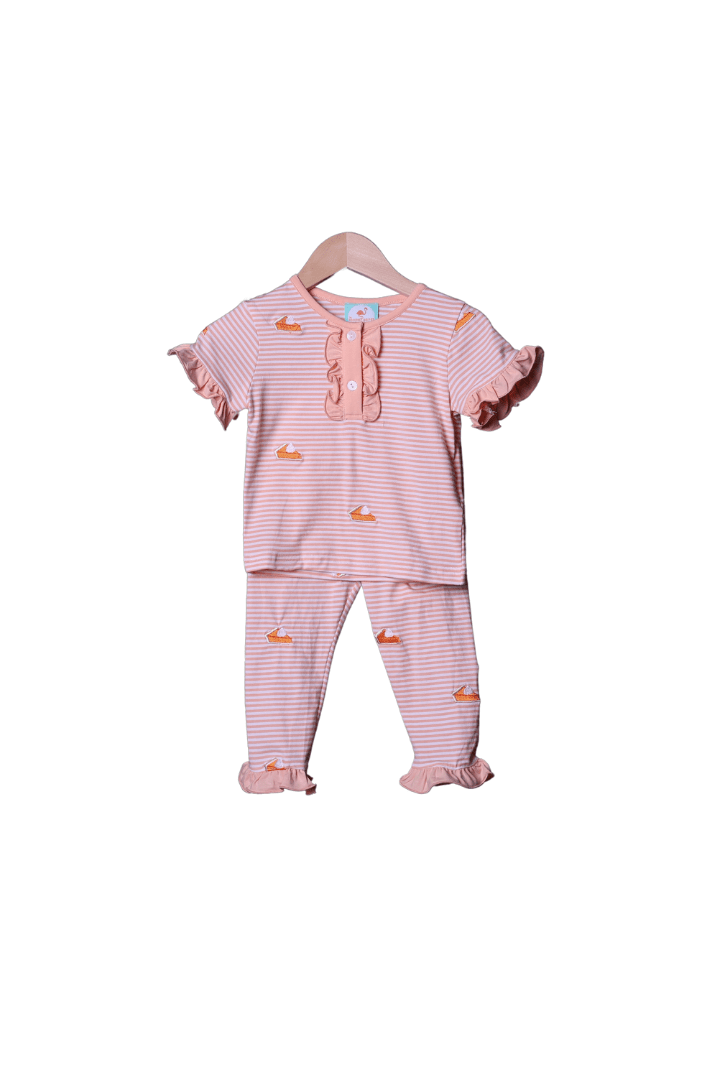 The Smocked Flamingo Apparel & Accessories Embroidered Sweet As Pie Pajamas