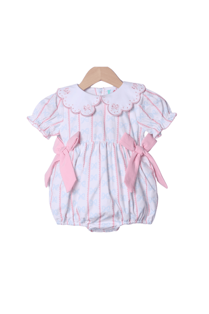 The Smocked Flamingo Apparel & Accessories Embroidered Sweet Scalloped Bow Bubble