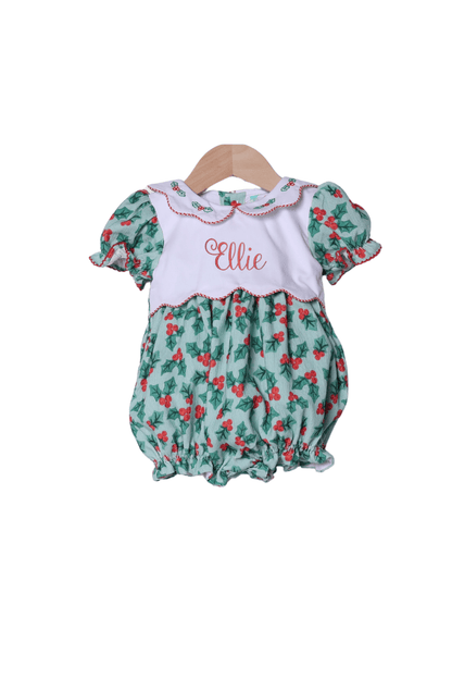 The Smocked Flamingo Apparel & Accessories Embroidered Sweet Scalloped Holly Honeycomb Bubble
