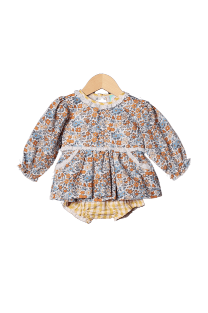 The Smocked Flamingo Apparel & Accessories Fall Floral Bloomer Set