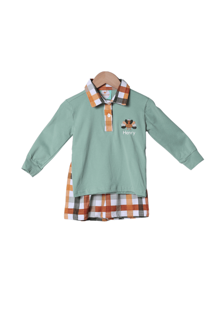 The Smocked Flamingo Apparel & Accessories Fall Floral Turkey Polo Short Set