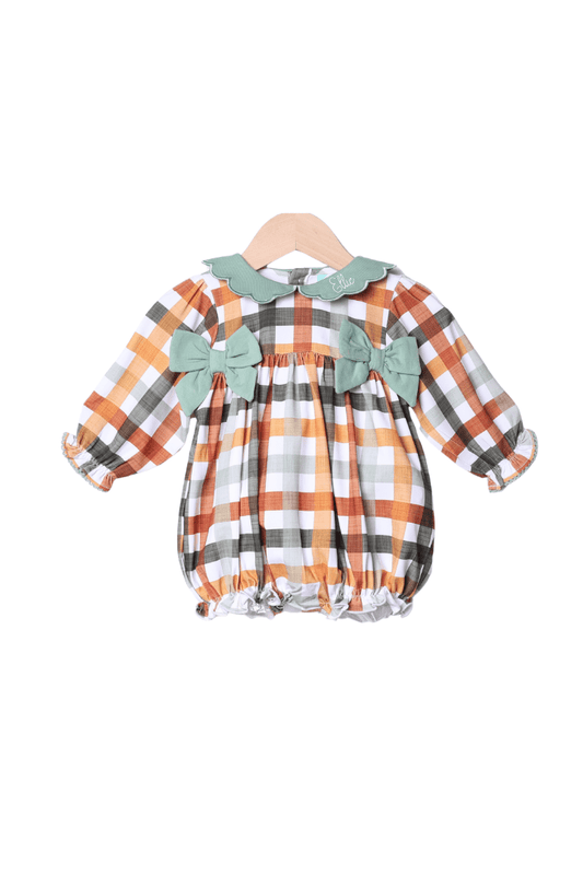 The Smocked Flamingo Apparel & Accessories Fall Plaid Bow Bubble
