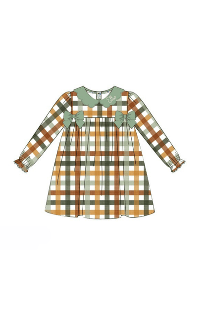 The Smocked Flamingo Apparel & Accessories Fall Plaid Bow Dress