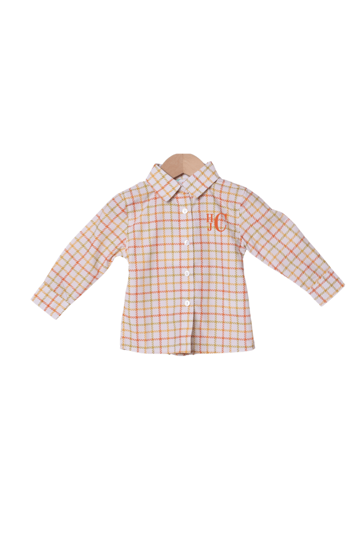 The Smocked Flamingo Apparel & Accessories Fall Plaid Button Down Shirt