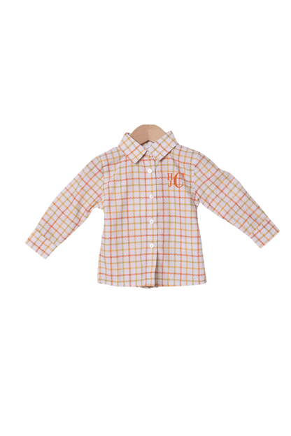 The Smocked Flamingo Apparel & Accessories Fall Plaid Button Down Shirt