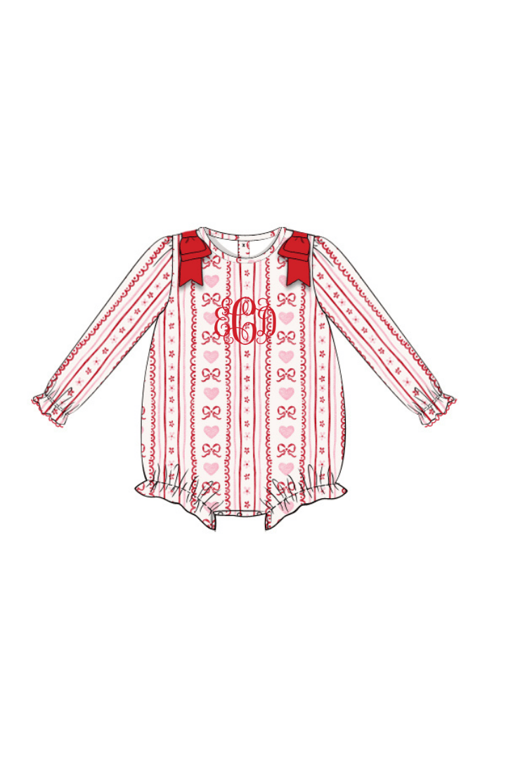 The Smocked Flamingo Apparel & Accessories Fancy Hearts Honeycomb Bubble