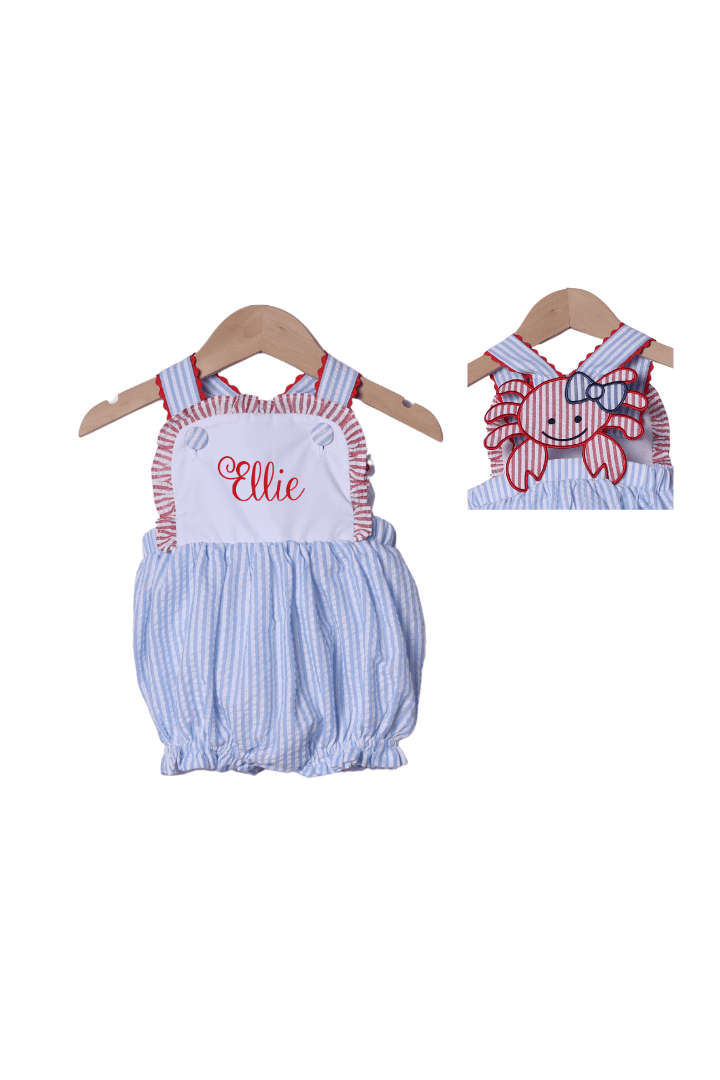 The Smocked Flamingo Apparel & Accessories Feeling Crabby Seersucker Bubble